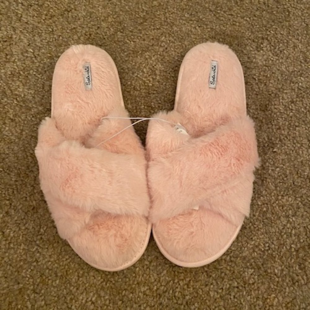 Splendid Faux Fur Crisscross Slippers